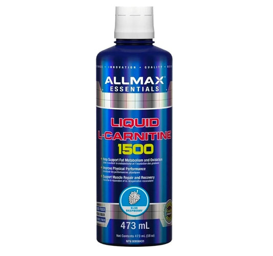 ALLMAX Nutrition Liquid L-Carnitine 1500 Miligrams, Blue Raspberry, 16 oz (473 ml)