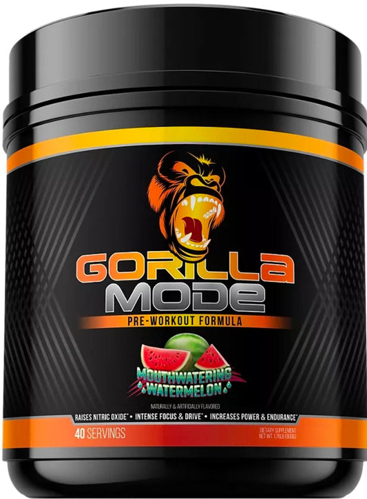 Gorilla Mode Pre Workout - Massive Pumps Laser Focus Energy Power - L-Citrulline, Creatine