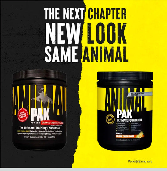 Animal Pak - Convenient All-in-One Vitamin & Supplement Powder, Orange Crush - Zinc, Vitamins C, B, D, Amino Acids, Immune Support, Digestive Enzymes - Daily Multivitamin for Women & Men - 60 Scoops