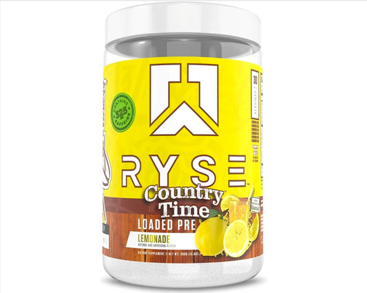 RYSE Loaded Pre Workout Powder - Country Time Lemonade - Daily Pre-Workout for Men & Women with 325mg Caffeine, Beta Alanine, and Citrulline for Pump, Focus, and Energy - 30 Servings