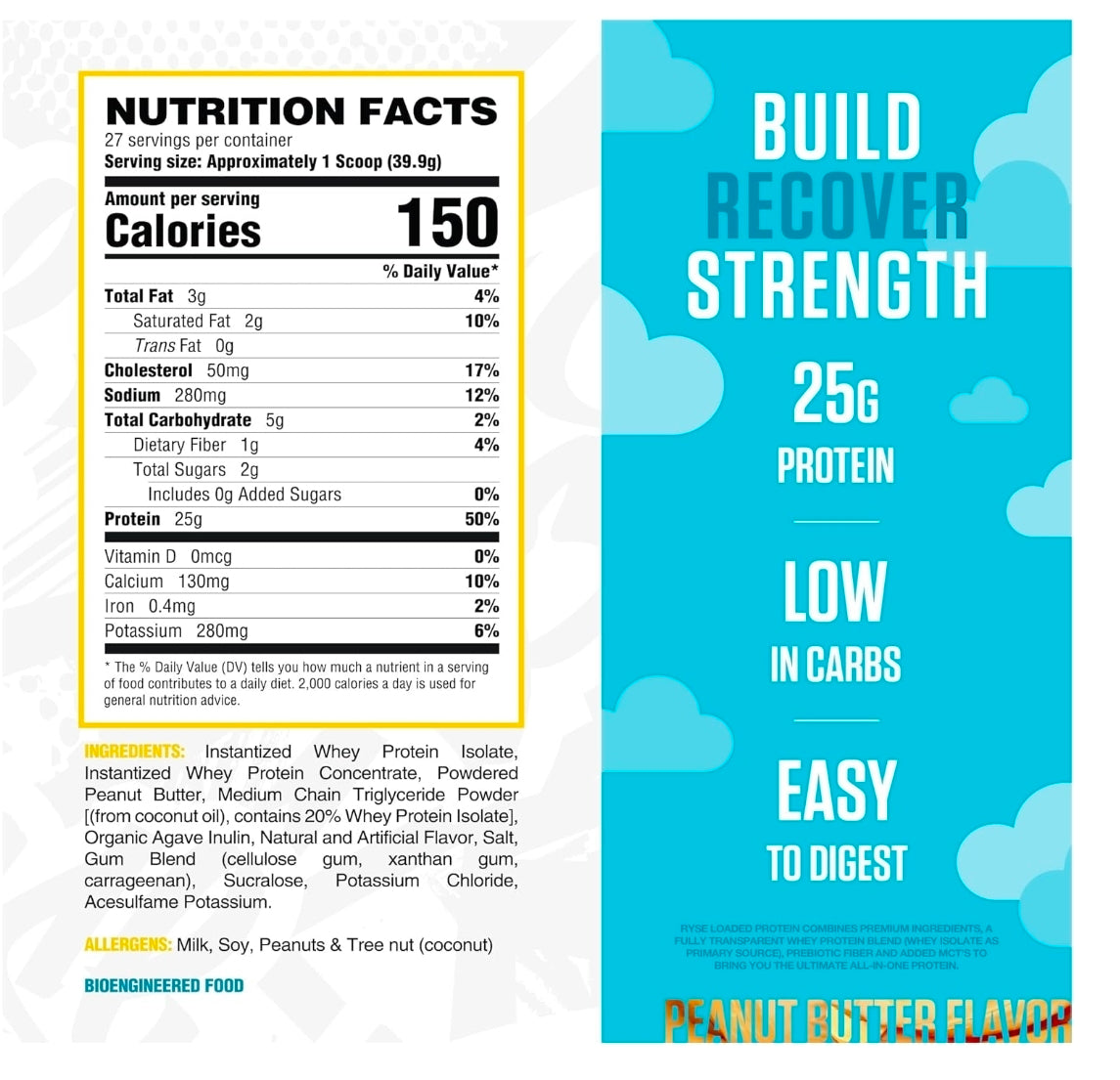 RYSE Loaded Protein Powder, Skippy Peanut Butter, 25g Protein - product image 2