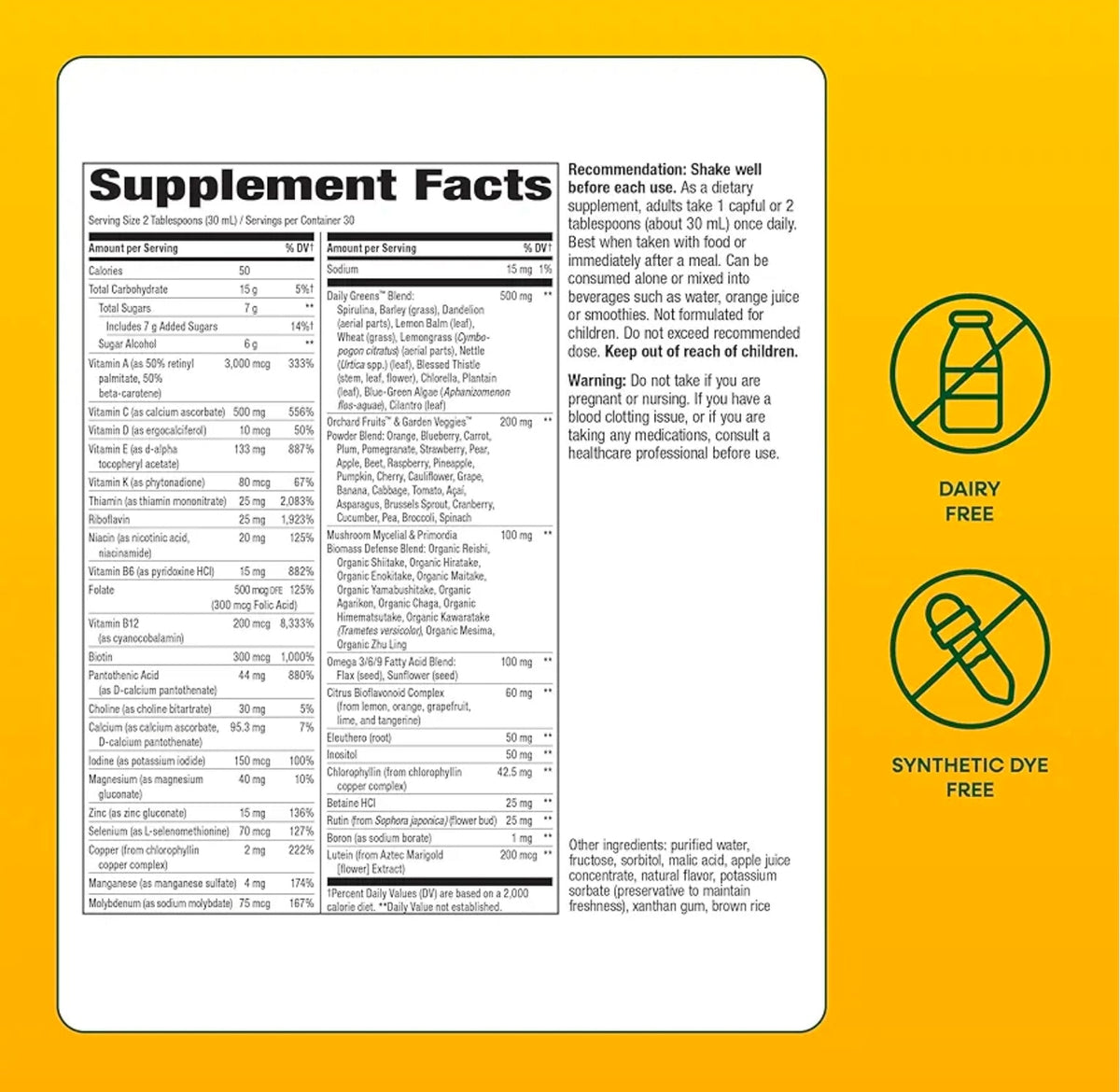Nature's Way Alive! Max Potency Complete Liquid Multivitamin for Women and Men with Antioxidant Beta Carotene, Vitamins C & E and Food-Based Blends, Citrus Flavored, 30.4 Fl Oz