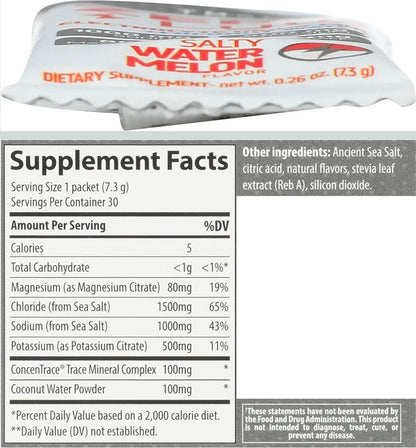 Trace Minerals Research Salty Watermelon Zerolyte Drink Mix SGL, 0.26 Oz