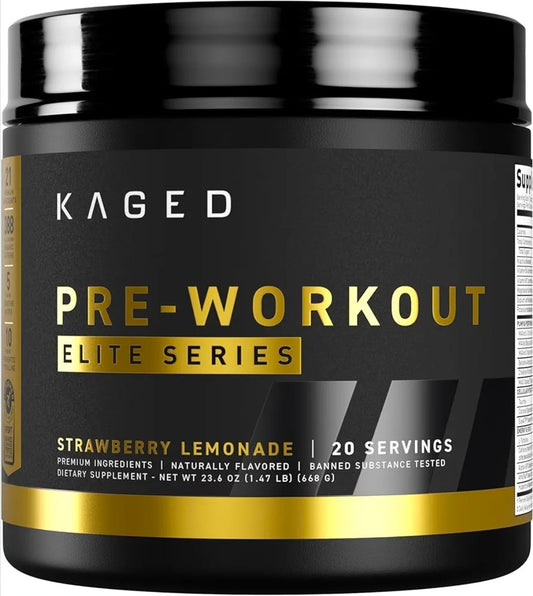 Kaged Pre Workout Elite Powder | Strawberry Lemonade | Pre-Workout with Creatine