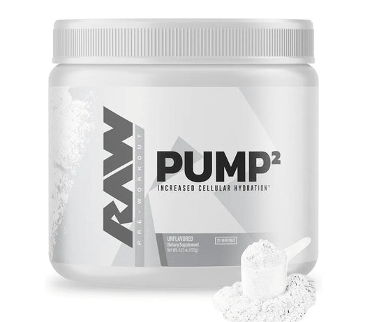 RAW Pump2 Pre Workout | Glycerol Pump Pre Workout Supplement, Pair Pump Supplement for Best Results Or Any Preworkout Powder | Enhanced Hydration and Boost Energy | Unflavored (20 Servings)