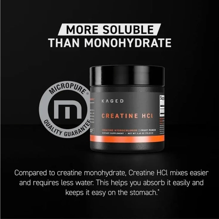 Kaged Creatine HCl Powder | 7X Concentrated vs Mono | Muscle Building & Recovery | High Absorption | No Bloating | Creatine for Men & Women | Vegan, Gluten Free | Lemon Lime | 75 Servings