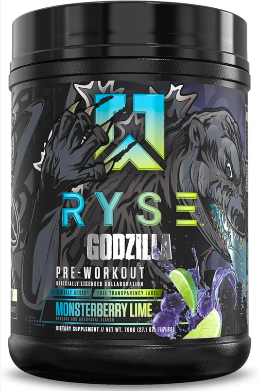 RYSE Godzilla X Noel Deyzel Pre Workout Powder - Monsterberry Lime - 400mg Caffeine