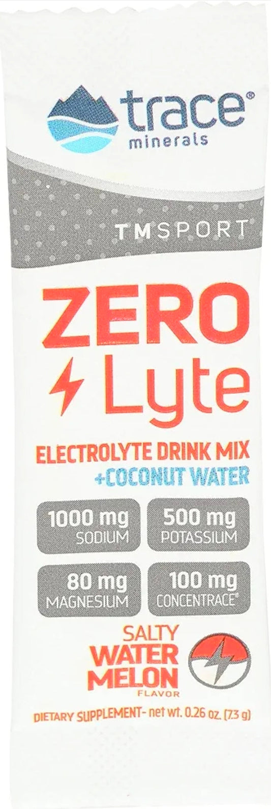 Trace Minerals ZeroLyte Salty Watermelon Flavor - Sugar Free Electrolyte Drink Mix