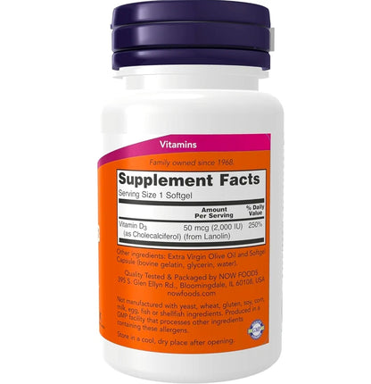 Now Foods, Vitamin D3 2000Iu (Softgels)