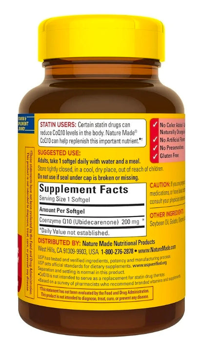 Nature Made CoQ10 200mg, Dietary Supplement for Heart Health Support, 105 Softgels, 105 Day Supply - product image 8
