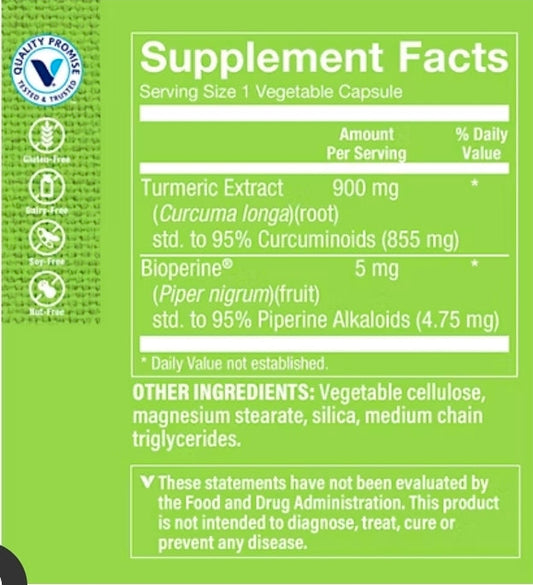 The Vitamin Shoppe Triple Strength Turmeric with Curcumin 900mg, Supports Joint Mobility