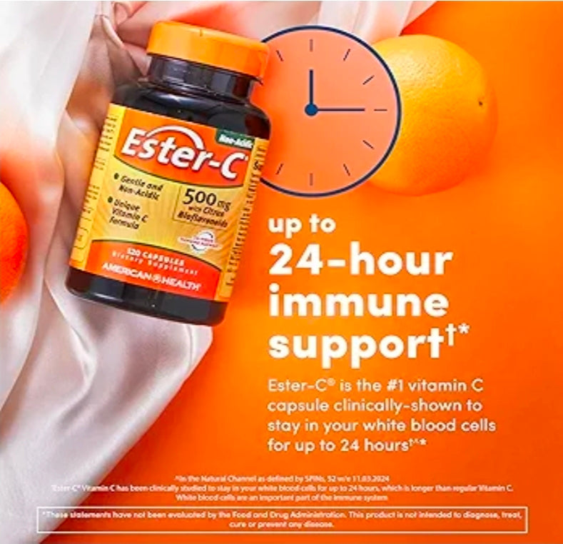 American Health Ester-C 500mg with Citrus Bioflavonoids, 120 Capsules - product image 3