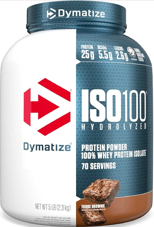 Dymatize ISO100 Whey Protein Powder Isolate, Fudge Brownie, 25g of Protein, 5 Pound