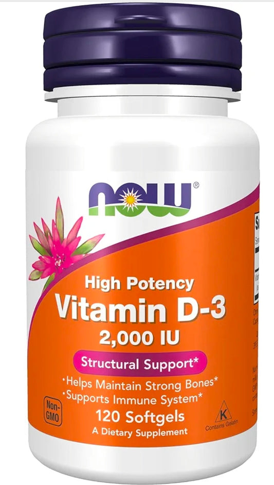 NOW Foods Supplements, Vitamin D-3 2,000 IU, High Potency, Structural Support*