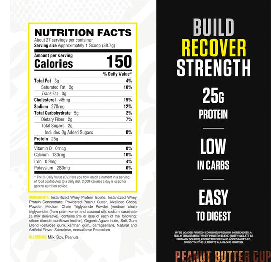 RYSE Loaded Protein Powder - Peanut Butter Cup