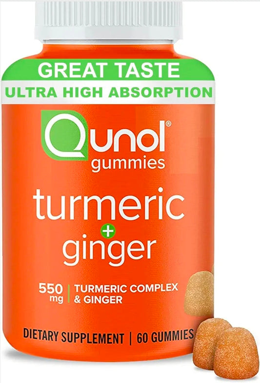 Qunol Turmeric and Ginger Gummies - Joint Support Supplement with Ultra High Absorption